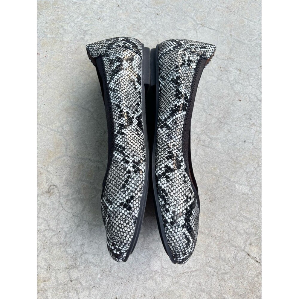 Vionic Caroll Ballet Flats Black Gray Snakeskin Leather Comfort Shoes Size 8 - Picture 4 of 7